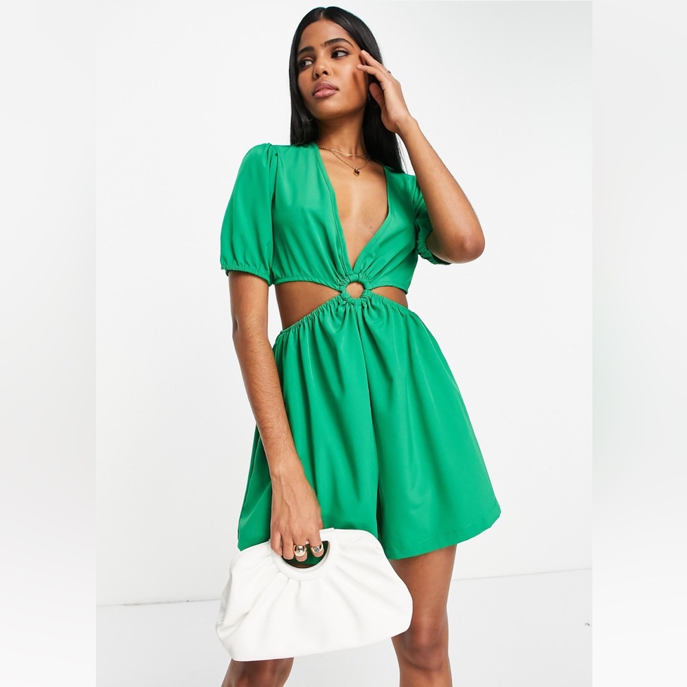 Green Cutout Romper / Beach Coverup - NWOT
